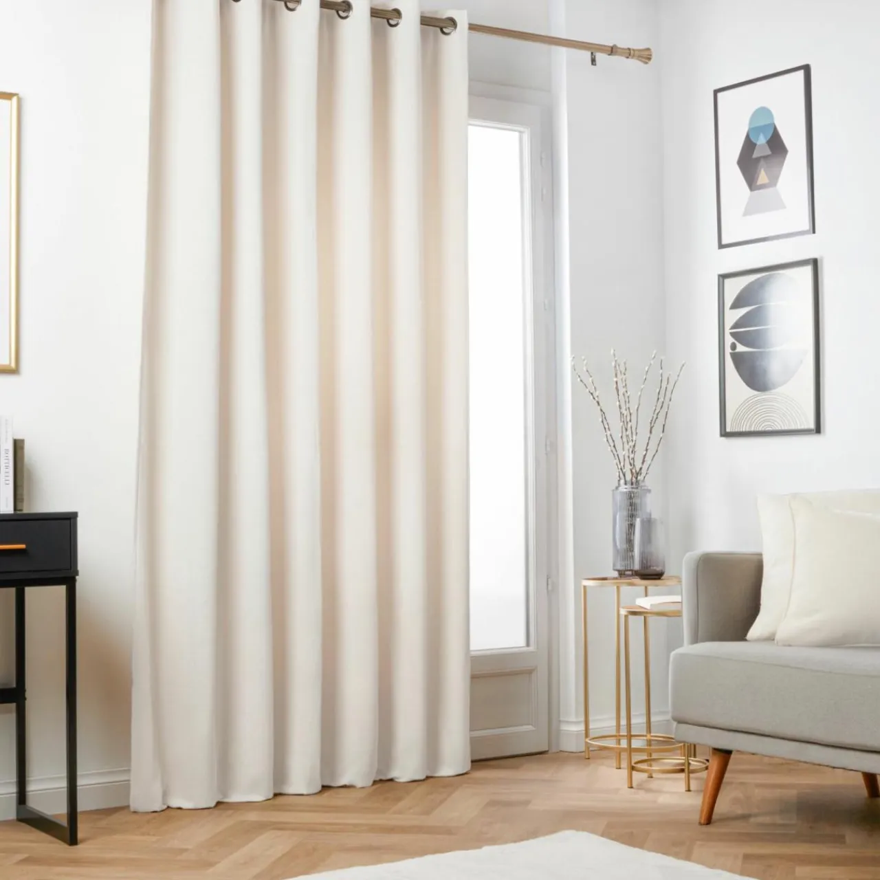 EMINZA Rideau obscurcissant thermique (180 x 260 cm) Minuit sable Beige