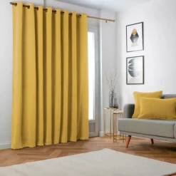EMINZA Rideau obscurcissant thermique (280 x 240 cm) Minuit Jaune ocre Best