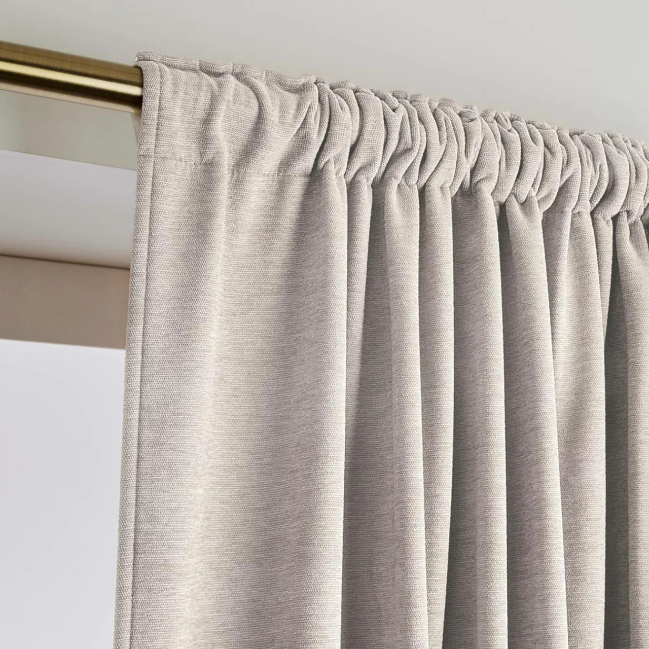 EMINZA Rideau obscurcissant thermique galon fronceur (140 x 240 cm) Minuit Taupe Sale