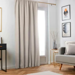 EMINZA Rideau obscurcissant thermique galon fronceur (140 x 240 cm) Minuit Taupe Sale