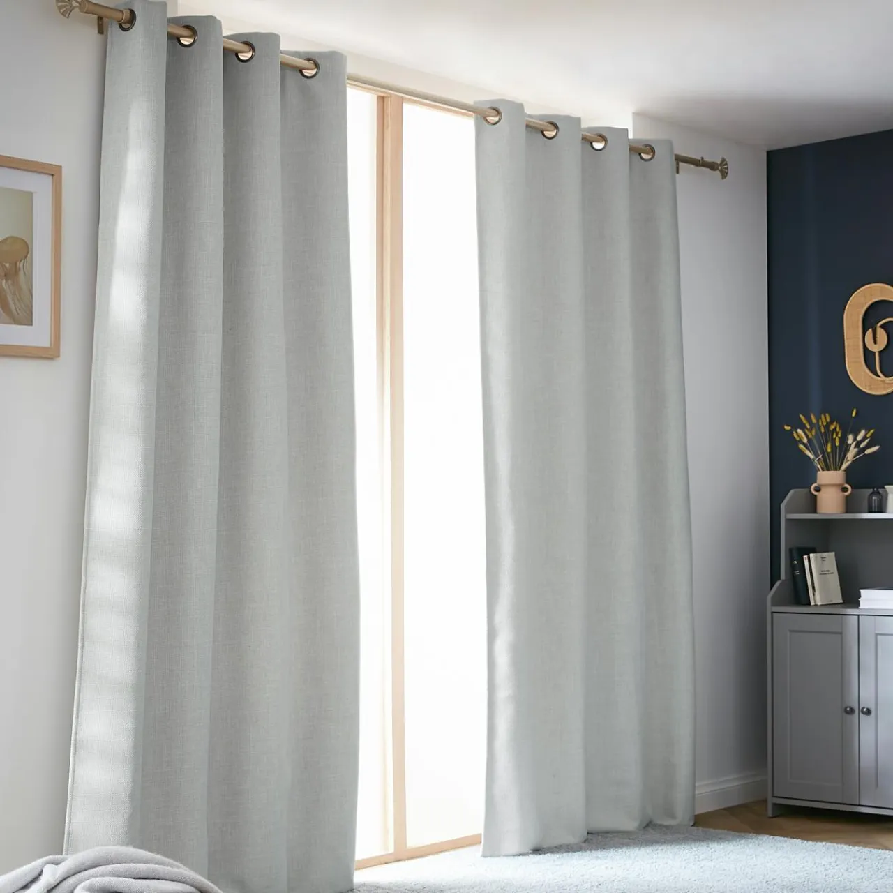 EMINZA Rideau obscurcissant thermique (140 x 280 cm) Alba Gris