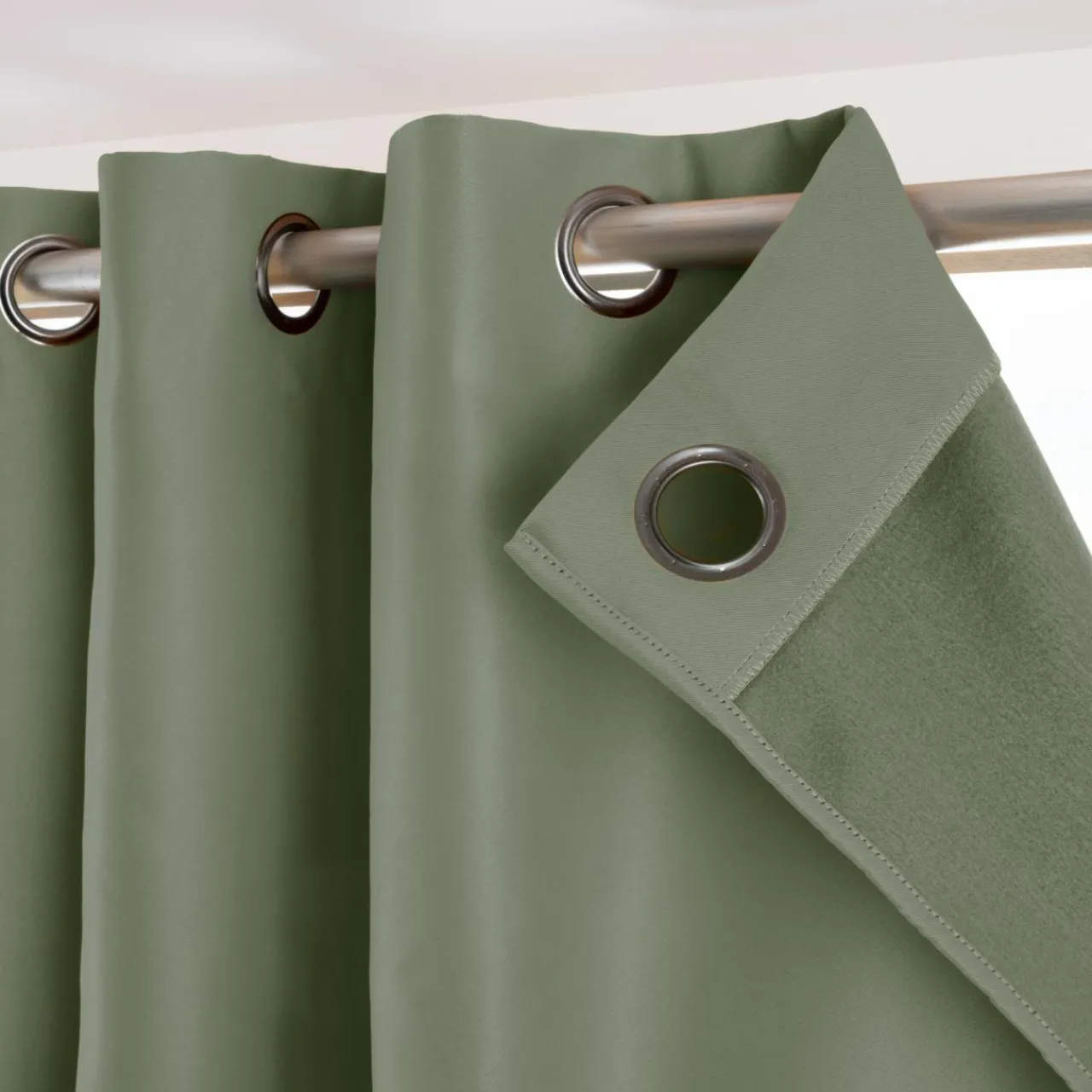 EMINZA Rideau obscurcissant thermique (140 x 180 cm) Calore Vert kaki Clearance