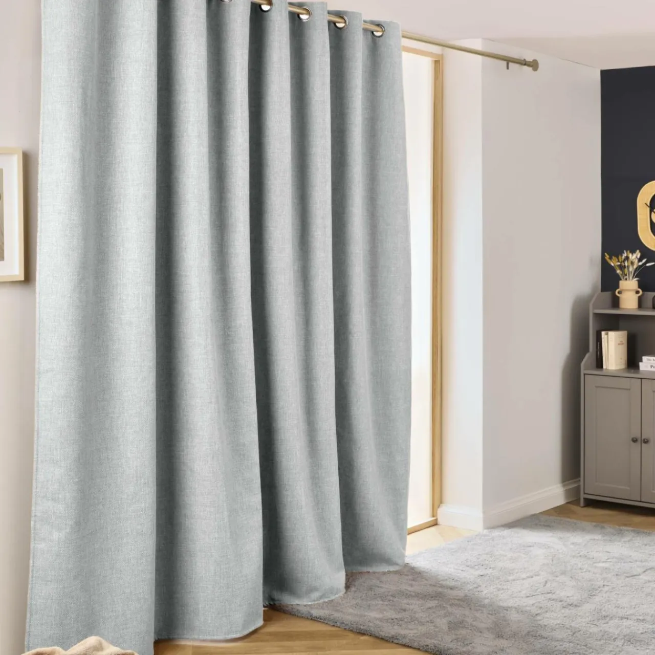 EMINZA Rideau obscurcissant thermique (280 x 240 cm) Alba Gris New