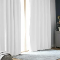 EMINZA Rideau obscurcissant thermique galon fronceur (180 x 260 cm) Alba perle Blanc Discount