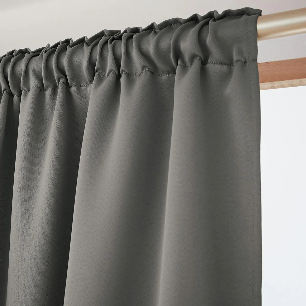 EMINZA Rideau obscurcissant thermique galon fronceur (140 x 240 cm) Calore Gris Anthracite New