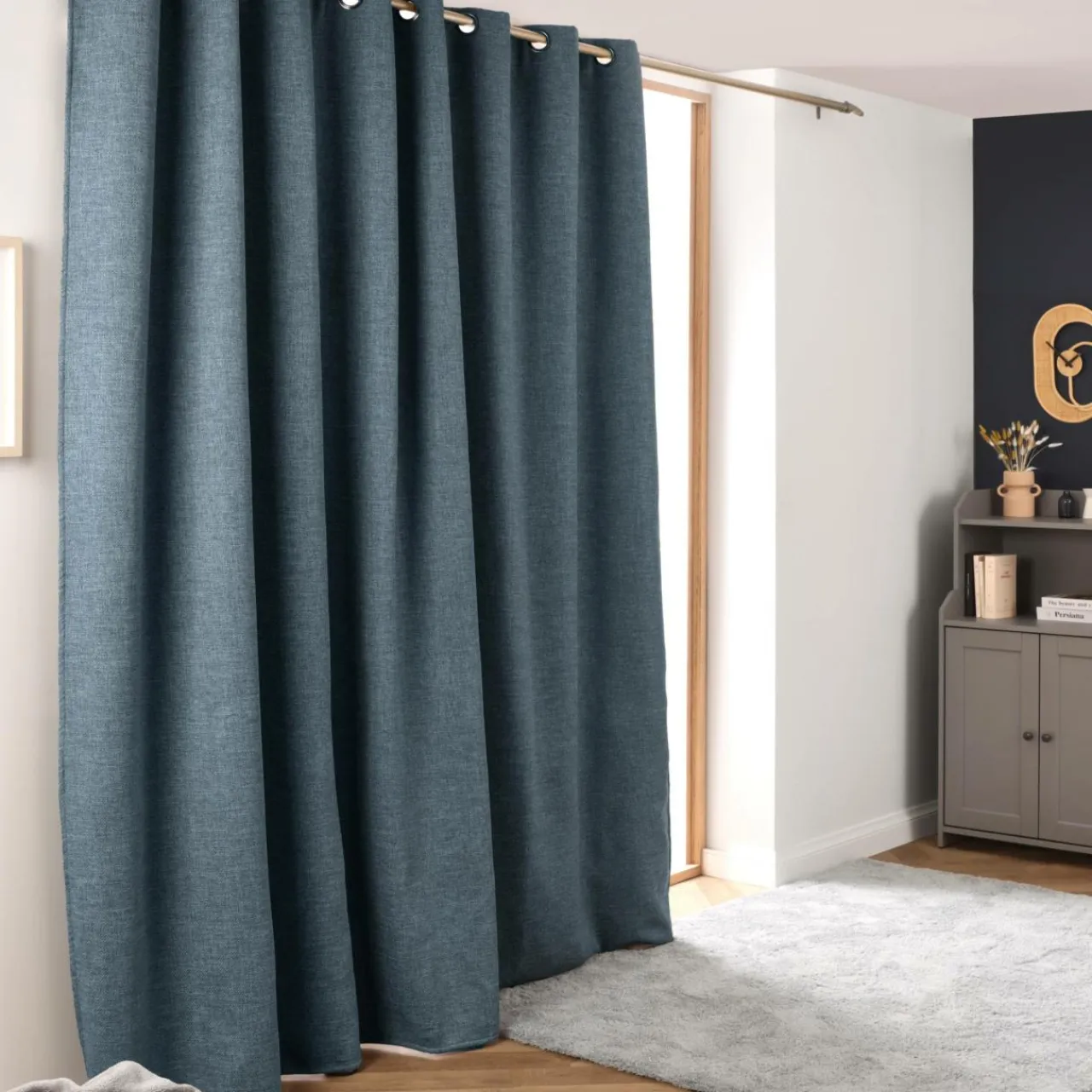 EMINZA Rideau obscurcissant thermique (280 x 240 cm) Alba Bleu Discount