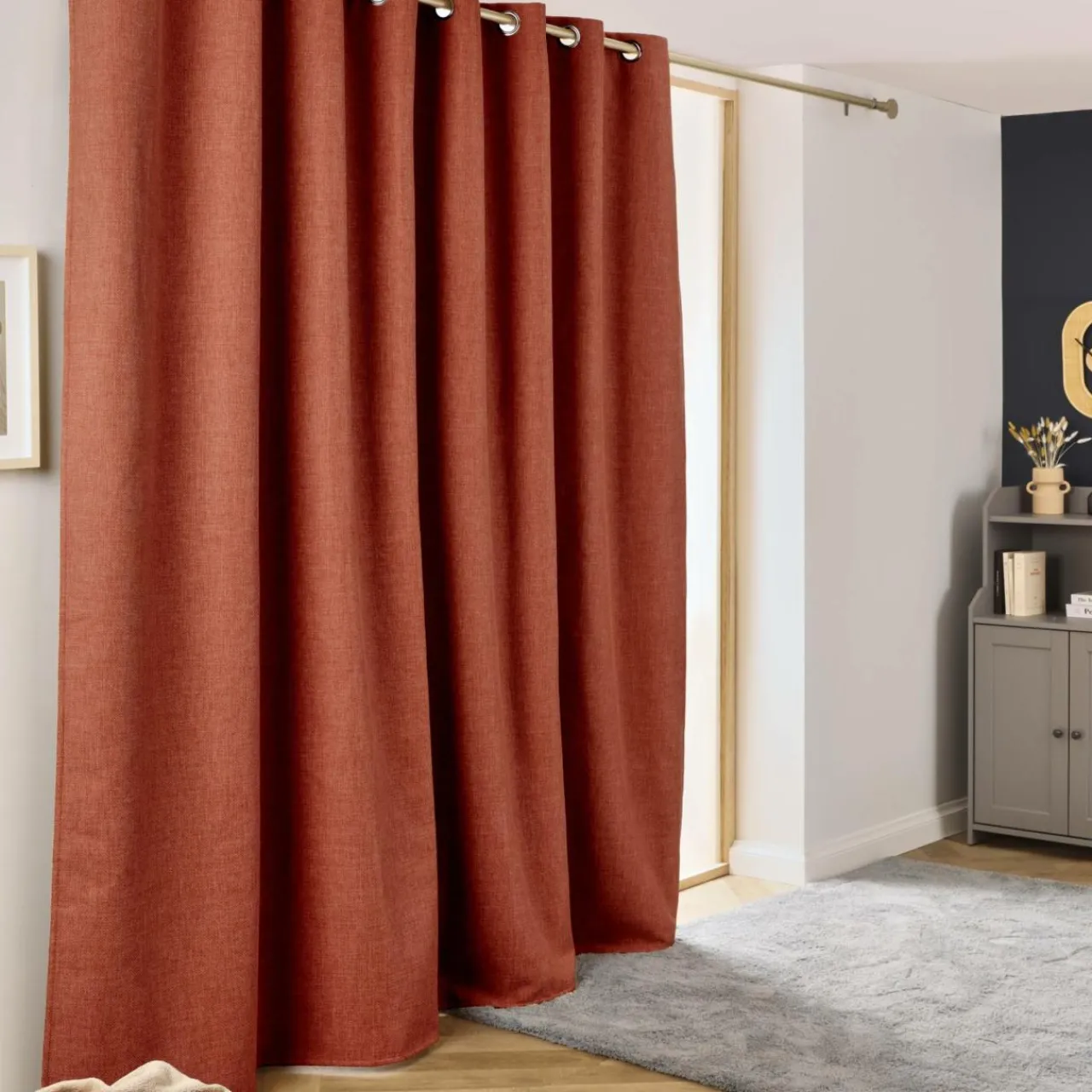 EMINZA Rideau obscurcissant thermique (280 x 240 cm) Alba Terracotta