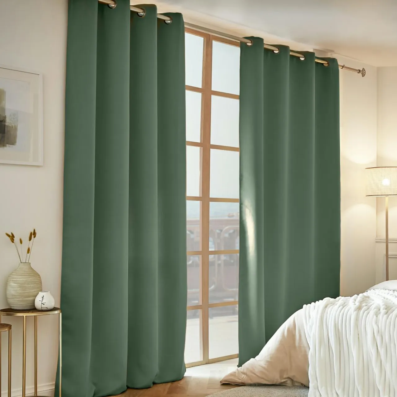 EMINZA Rideau obscurcissant thermique (140 x 240 cm) Calore Vert romarin Hot