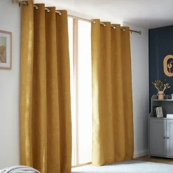EMINZA Rideau obscurcissant thermique (140 x 280 cm) Alba Jaune moutarde Best