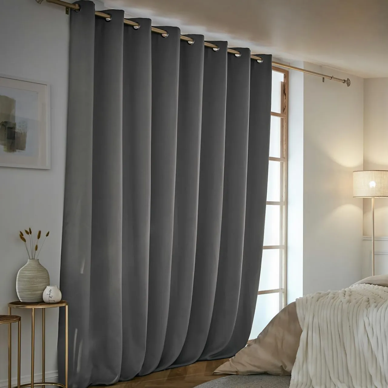 EMINZA Rideau obscurcissant thermique (280 x 260 cm) Calore Gris Anthracite Clearance