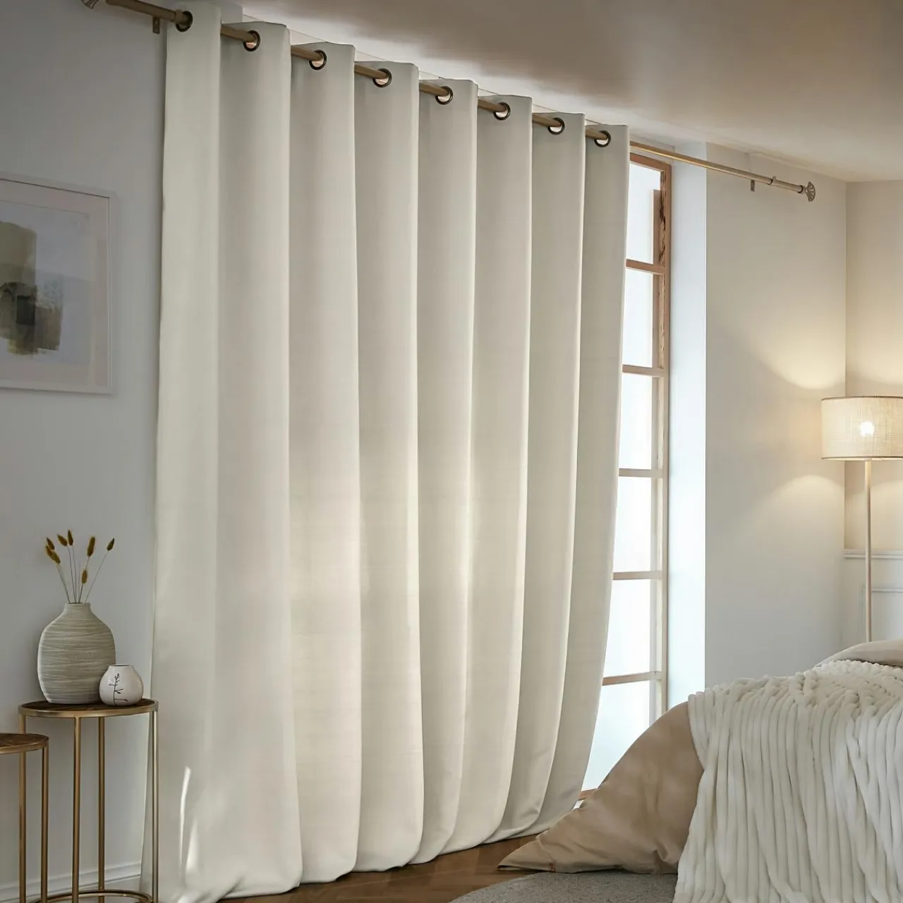 EMINZA Rideau obscurcissant thermique (280 x 260 cm) Calore Beige Clearance