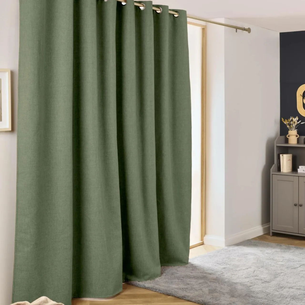 EMINZA Rideau obscurcissant thermique (280 x 240 cm) Alba Vert kaki Discount