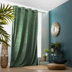 EMINZA Rideau obscurcissant velours (140 x 240 cm) Fern Vert romarin