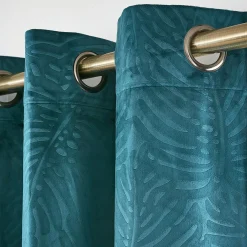 EMINZA Rideau obscurcissant velours (140 x 240 cm) Fern Bleu pétrole Clearance