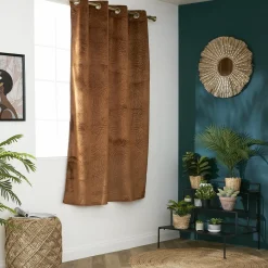EMINZA Rideau obscurcissant velours (140 x 180 cm) Fern Camel