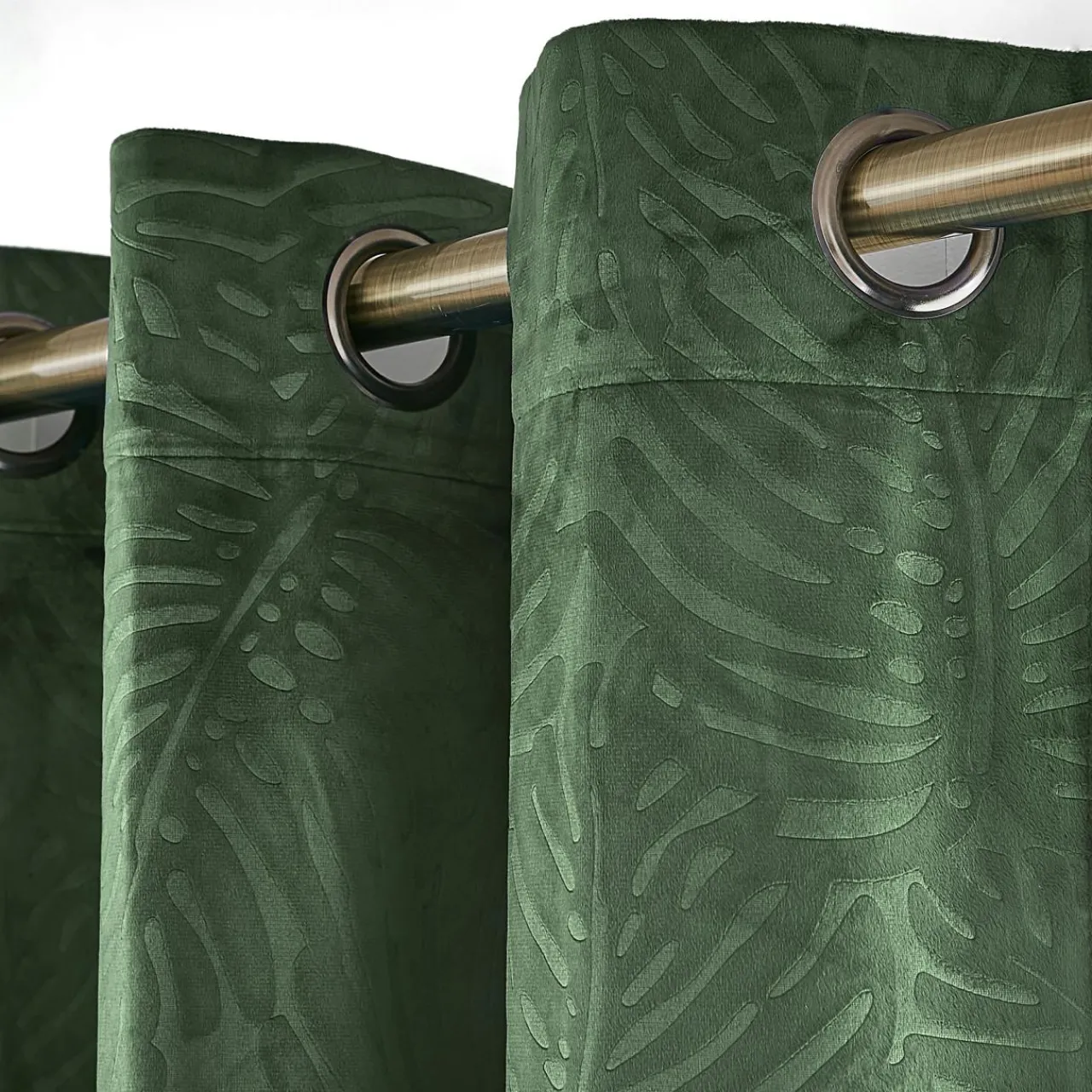 EMINZA Rideau obscurcissant velours (180 x 260 cm) Fern Vert romarin