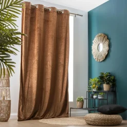 EMINZA Rideau obscurcissant velours (140 x 280 cm) Fern Camel Clearance