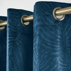 EMINZA Rideau obscurcissant velours (140 x 180 cm) Fern Bleu marine Best