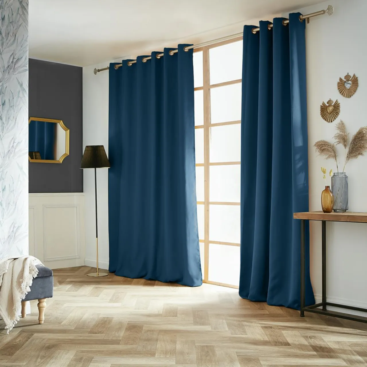 EMINZA Rideau obscurcissant (180 x 260 cm) Dark Bleu pétrole
