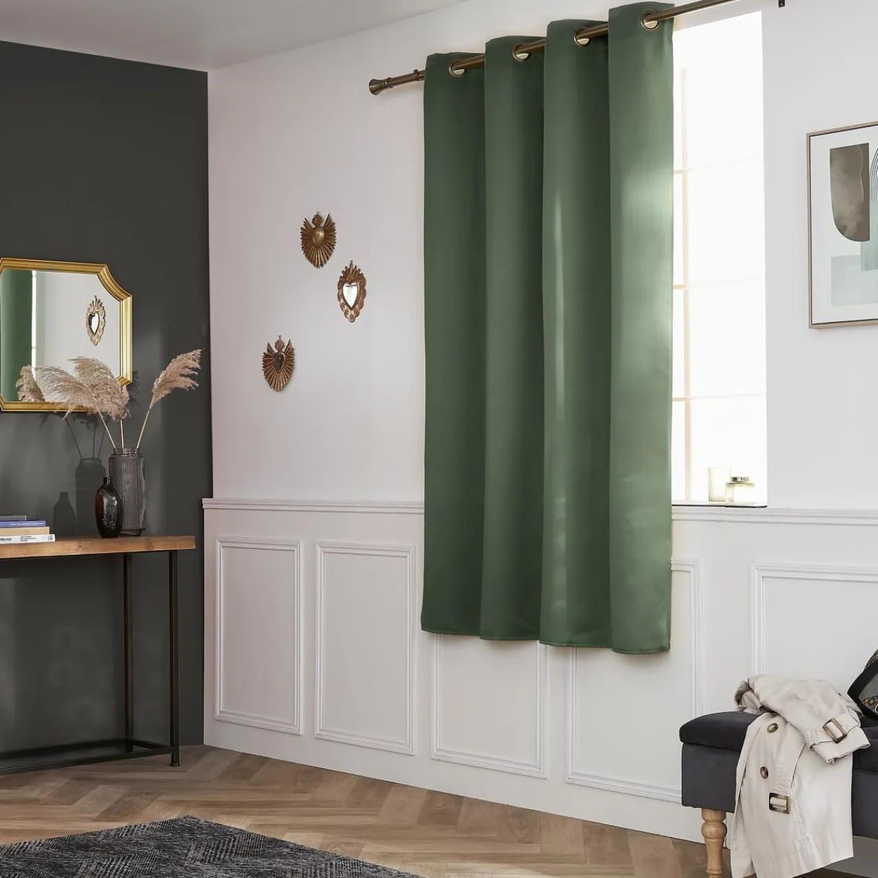 EMINZA Rideau obscurcissant (140 x 180 cm) Dark Vert romarin Best