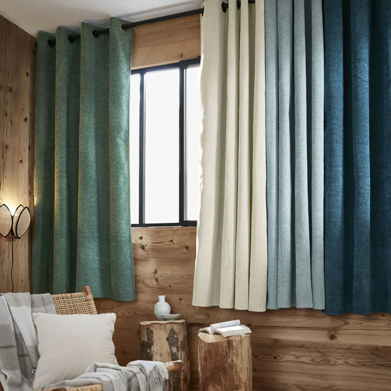 EMINZA Rideau occultant isolant Total Blackout (140 x 180 cm) Magnus Vert romarin Sale