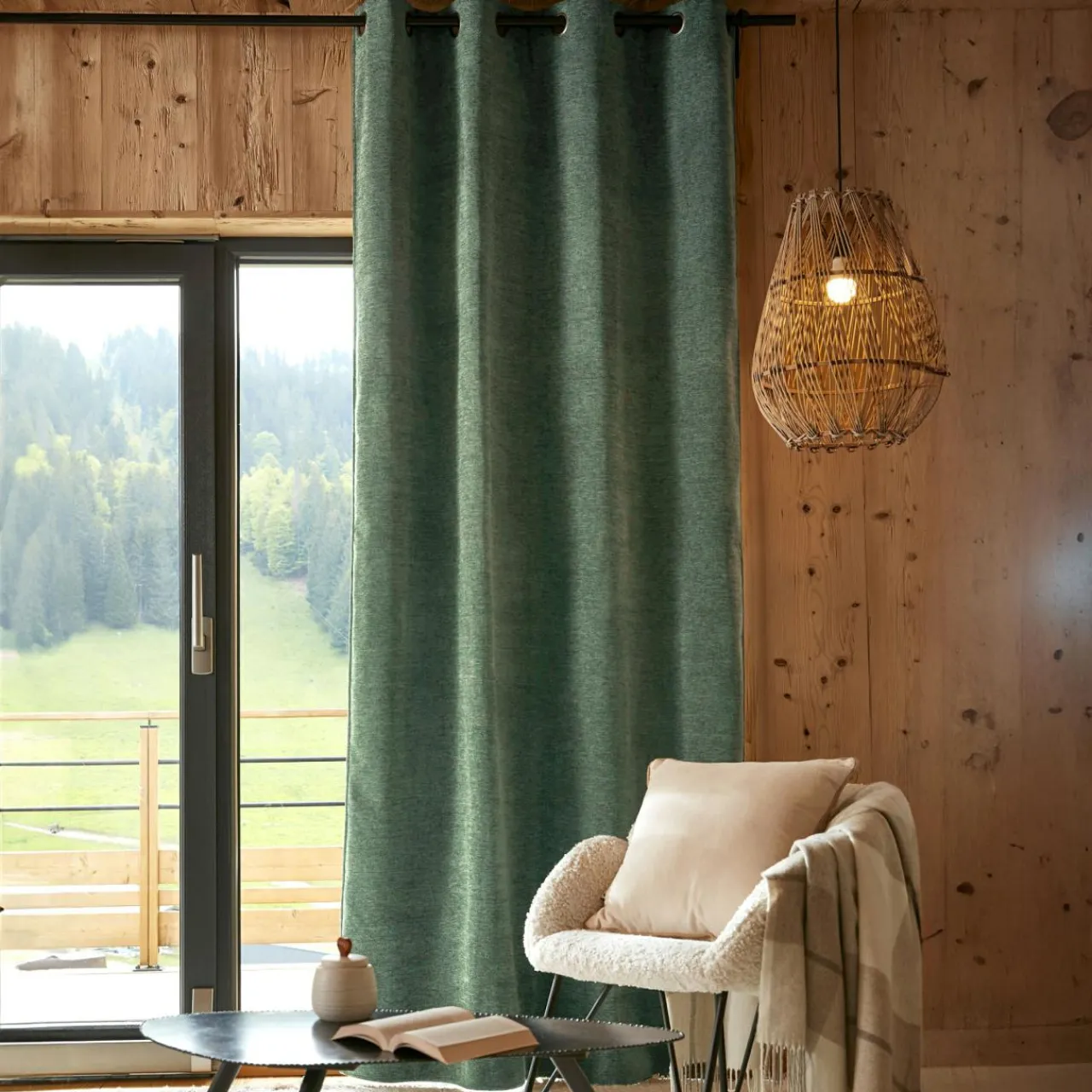 EMINZA Rideau occultant isolant Total Blackout (140 x 240 cm) Magnus Vert romarin Clearance