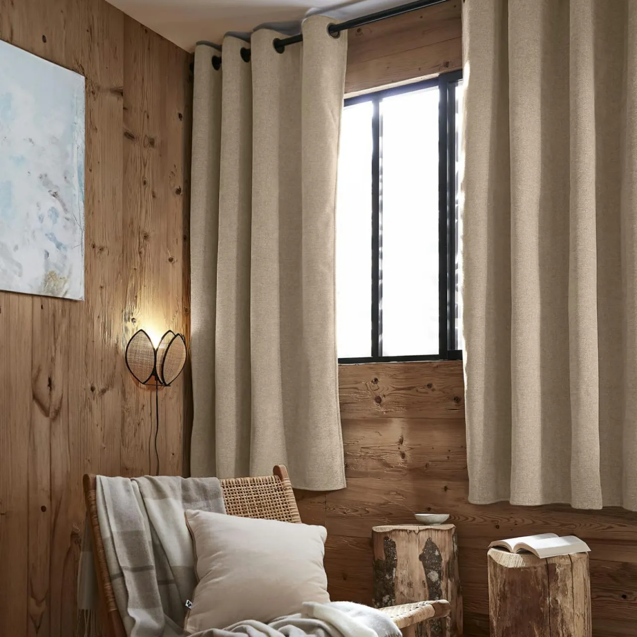 EMINZA Rideau occultant isolant Total Blackout (140 x 180 cm) Magnus Ecru Sale