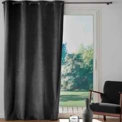 douceur d'intu017drieur Rideau occultant velours (140 x 260 cm) Olympe Gris Anthracite Sale