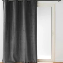douceur d'intu017drieur Rideau occultant velours (140 x 260 cm) Olympe Gris Anthracite Sale