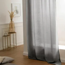 LOVELY CASA Rideau oeillets (140 x 260 cm) Béa Anthracite Gris foncé Sale