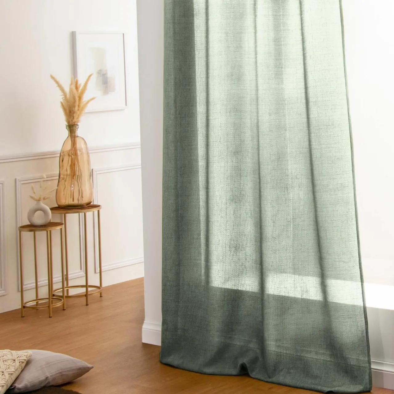 STOF Rideau oeillets (140 x 260 cm) Bea Vert lichen Vert sauge New