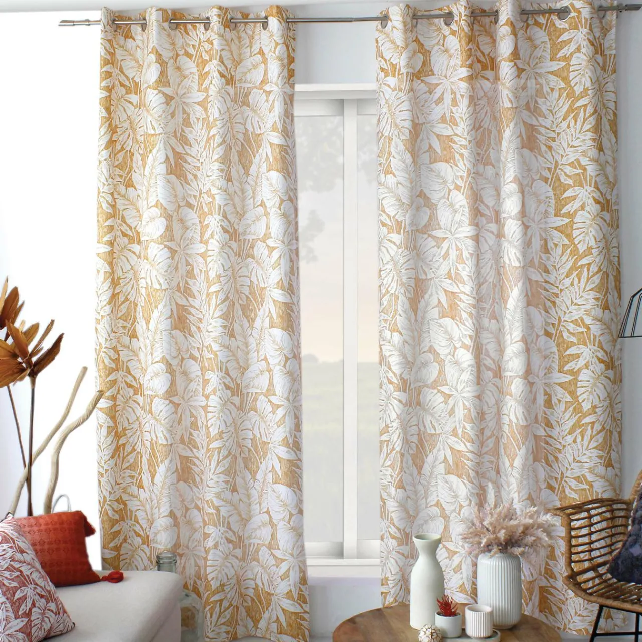 ENJOY HOME Rideau oeillets (135 x 240 cm) Bundi Jaune moutarde Online