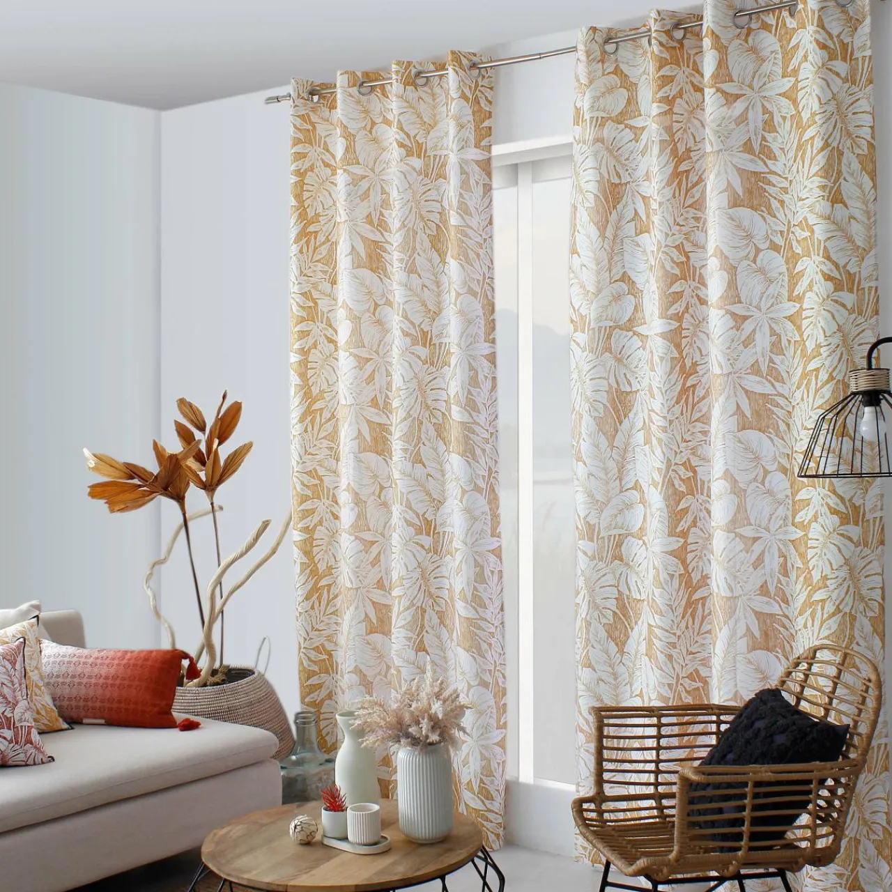ENJOY HOME Rideau oeillets (135 x 240 cm) Bundi Jaune moutarde Online