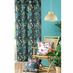 DOUCEUR D'INTERIEUR Rideau oeillets (140 x 260 cm) Féerie Vert émeraude Sale