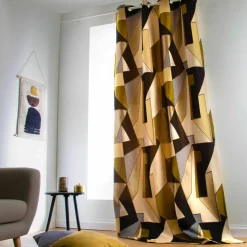 LINDER Rideau oeillets (135 x 260 cm) L'estaque Noir Discount
