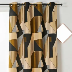 LINDER Rideau oeillets (135 x 260 cm) L'estaque Noir Discount