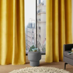ATMOSPHERA Rideau oeillets (140 x 260 cm) Lilou Jaune ocre Hot