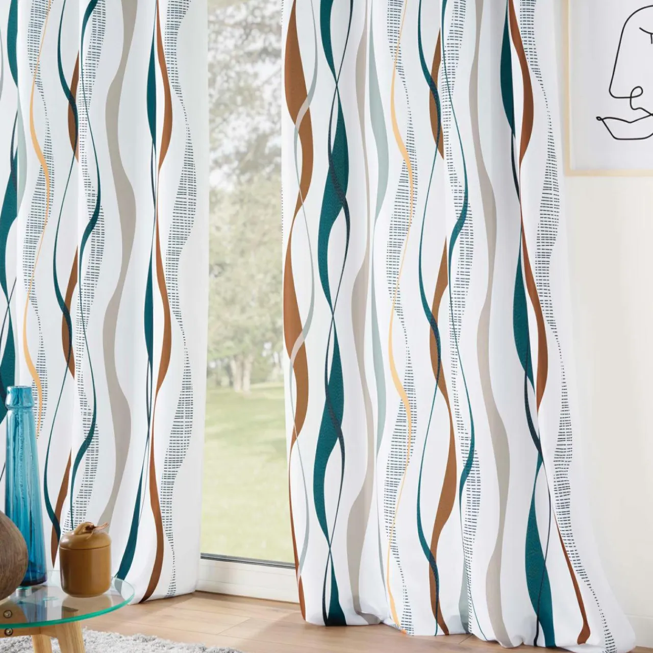 DOUCEUR D'INTERIEUR Rideau oeillets (140 x 280 cm) Lisana Multicolore Online