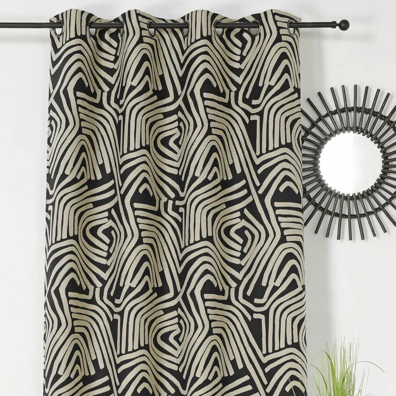 LINDER Rideau oeillets (140 x 260 cm) Nairobi Noir Online