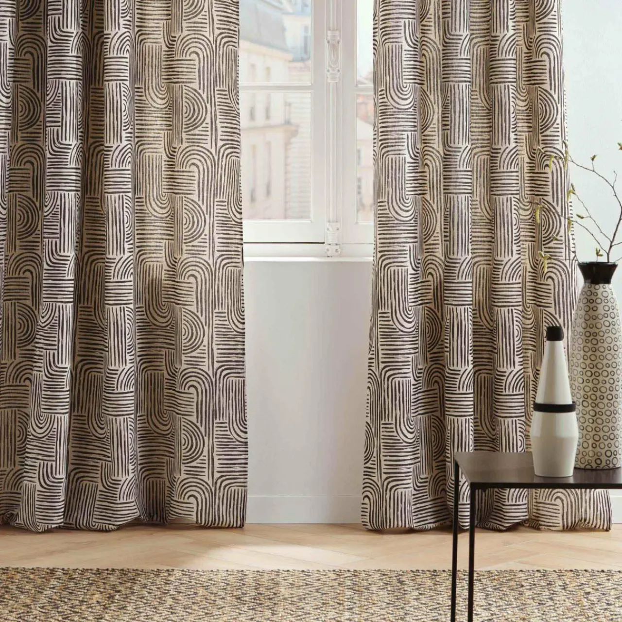 DOUCEUR D'INTERIEUR Rideau oeillets (140 x 240 cm) Pandore Noir Online