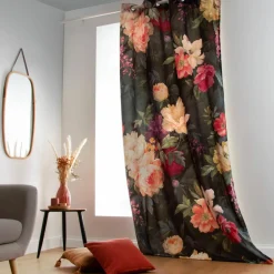 LINDER Rideau oeillets (145 x 250 cm) Pivoine Rouge Clearance