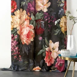 LINDER Rideau oeillets (145 x 250 cm) Pivoine Rouge Clearance