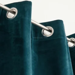 ATMOSPHERA Rideau oeillets (140 X 260 cm) Velours Bleu pétrole Online
