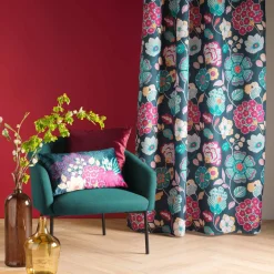 DOUCEUR D'INTERIEUR Rideau oeillets (140 x 260 cm) Winteria Bleu canard Hot