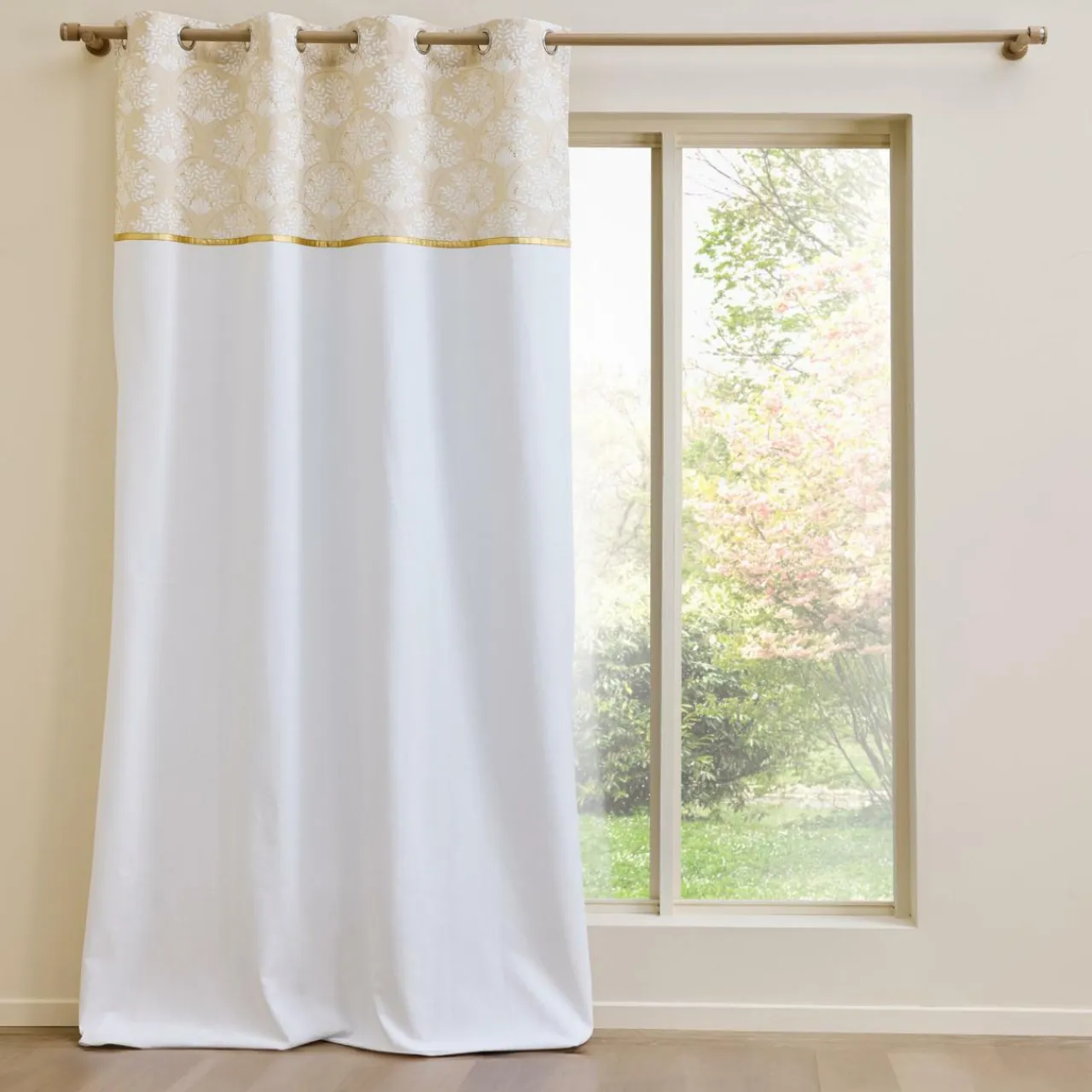 douceur d'intu017drieur Rideau polycoton (140 x 240 cm) Majestia Beige Sale