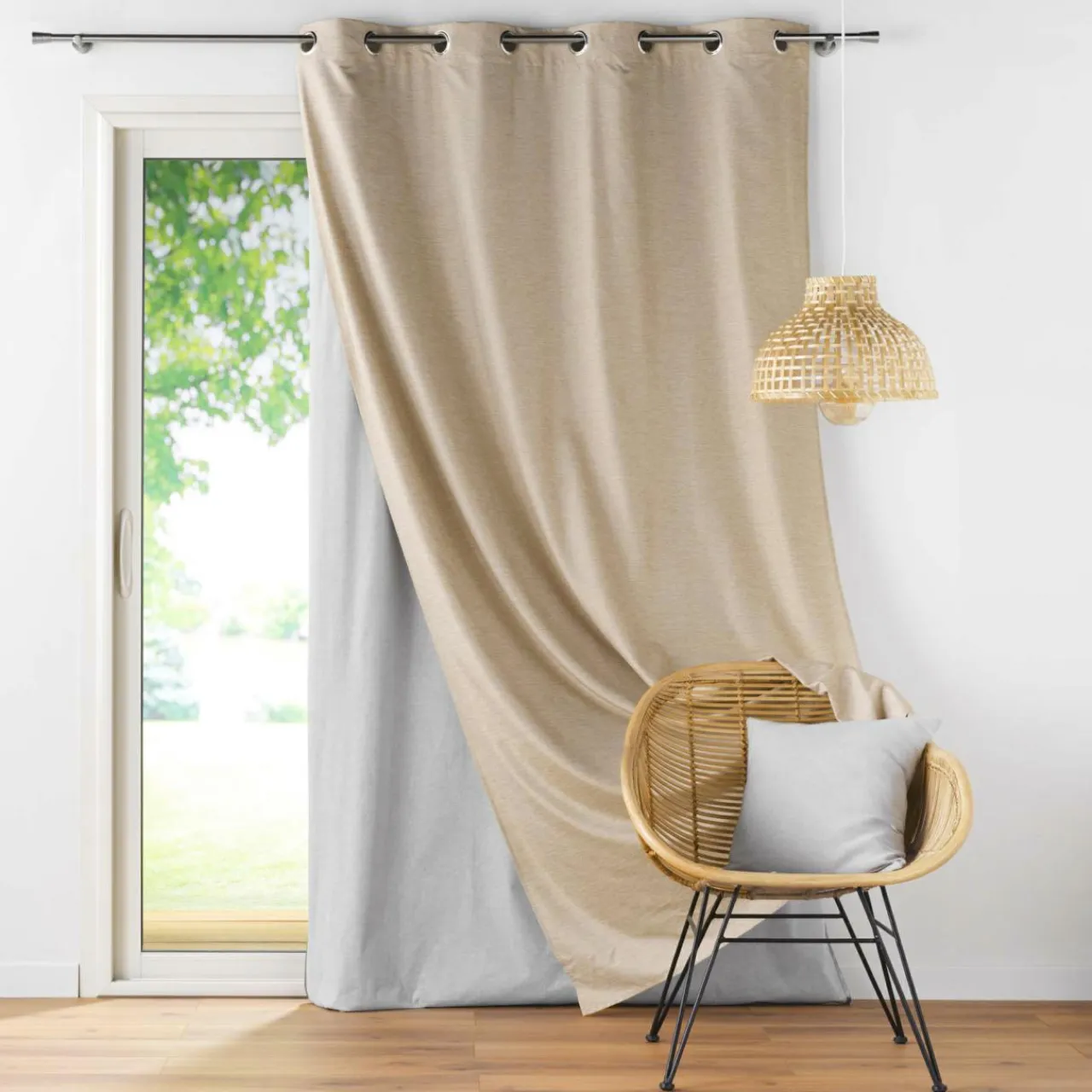 DOUCEUR D'INTERIEUR Rideau thermique doublure amovible (140 x 260 cm) Coverline Beige Hot