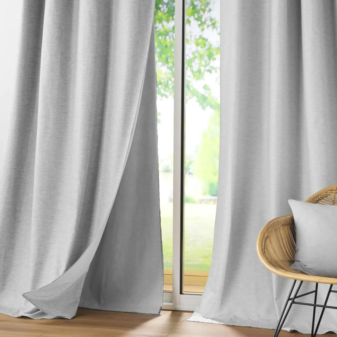 DOUCEUR D'INTERIEUR Rideau thermique doublure amovible (140 x 260 cm) Coverline Gris clair Online