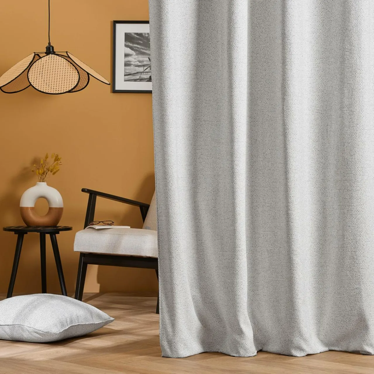 EMINZA Rideau tissage jacquard (140 x 240 cm) Oscar perle Gris Best
