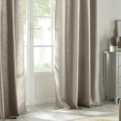 Atmosphera, cru017dateur d'intu017drieur Rideau tissé (140 x 260 cm) Clem lin Beige