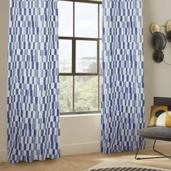 Atmosphera, cru017dateur d'intu017drieur Rideau tissé (140 x 260 cm) Leyna Bleu Clearance